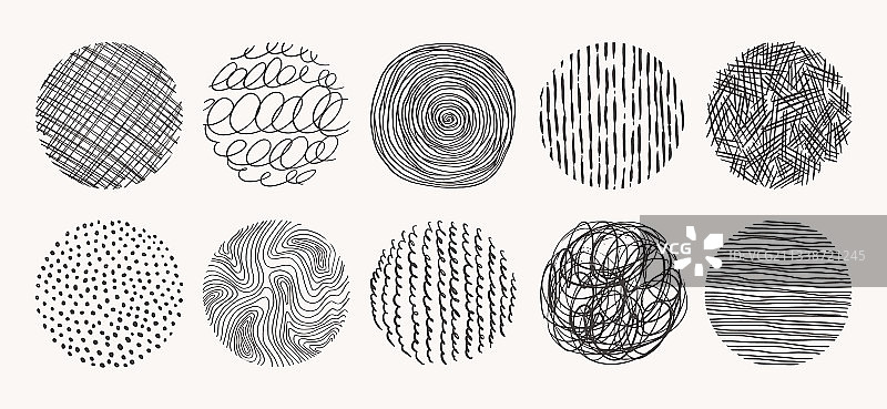 几何涂鸦形状点圆圈图片素材