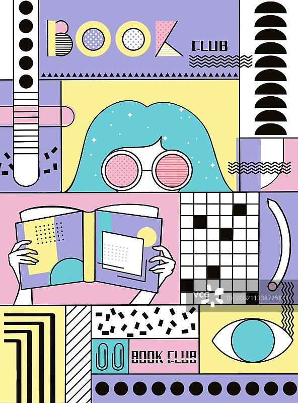 读书会 | 孟菲斯风格图片素材