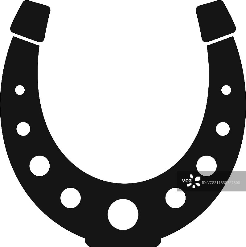 黑色马蹄铁简约图标吉祥物图片素材