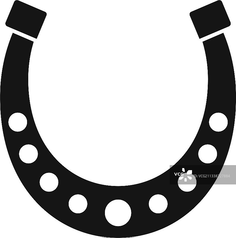 金色马蹄铁装饰黑色简约图标图片素材