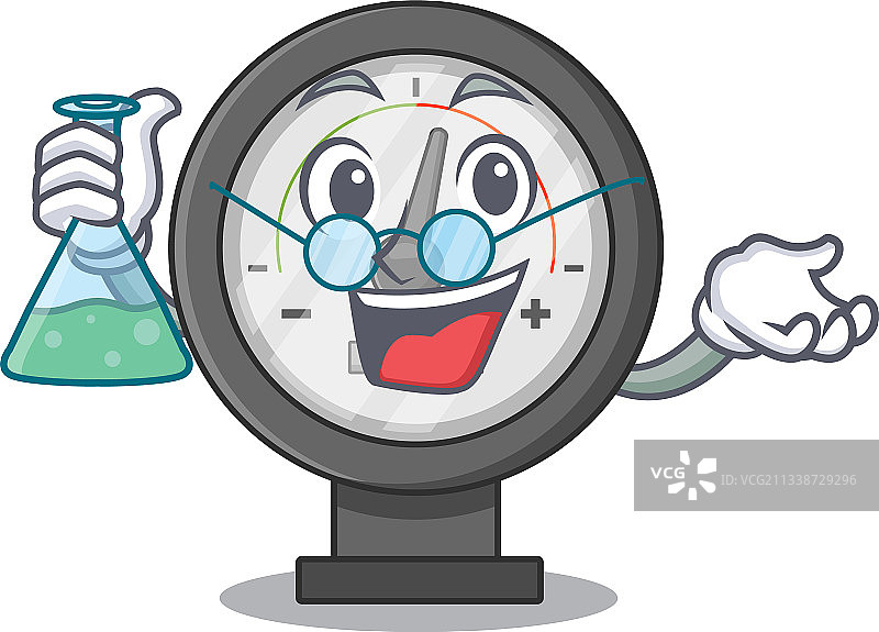 超级天才教授与压力表图片素材