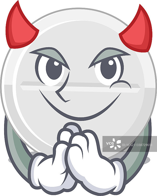 万圣节之夜装扮成恶魔的药片图片素材