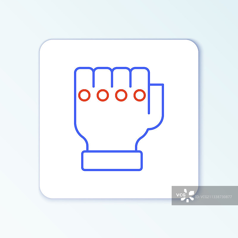 白色背景上的MMA手套线条图标图片素材