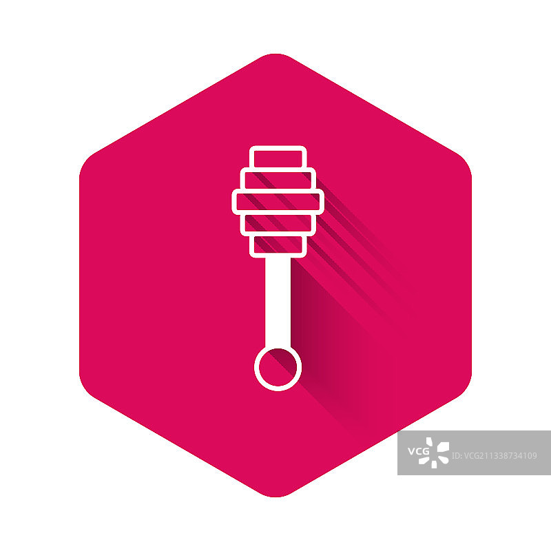 细长背景上的白色蜂蜜勺图标图片素材