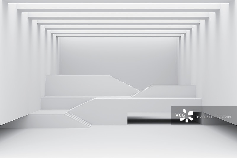 3D现代简洁室内空间背景图片素材