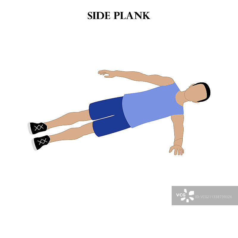 侧平板支撑力量训练图片素材
