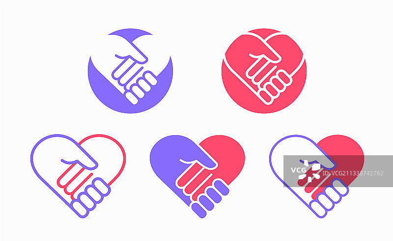 心形握手图标图片素材