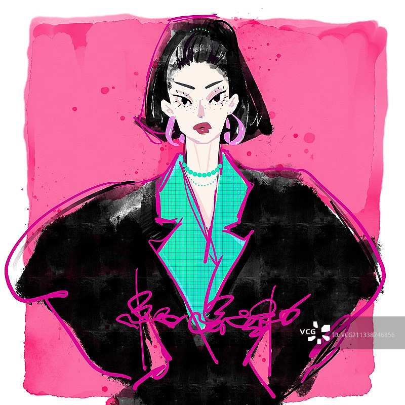 时尚插画4图片素材