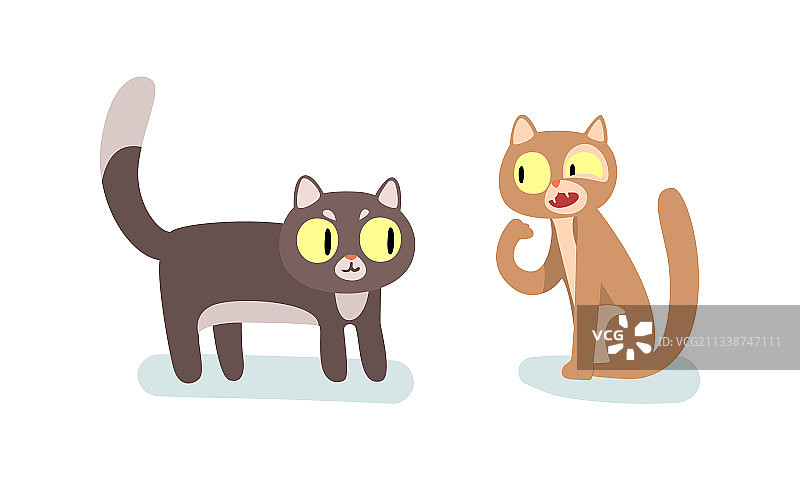 四脚家养宠物猫漫画图片素材