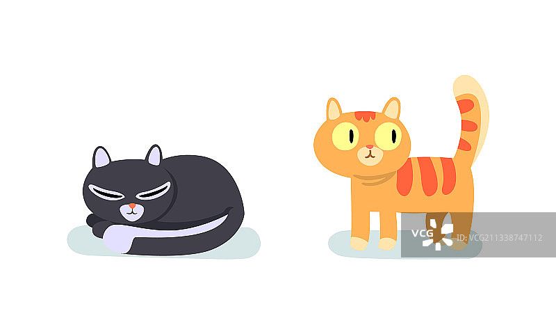 四脚家养宠物猫漫画图片素材