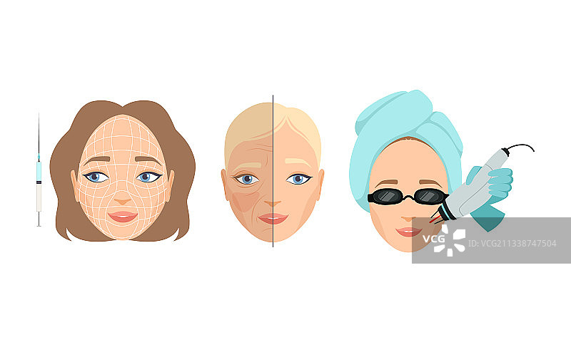 女性面部皮肤护理和美容图片素材