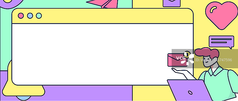 公众号首图封面人物扁平矢量概念运营插画图片素材