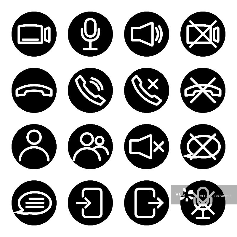 网络研讨会直播或视频聊天控制图标图片素材