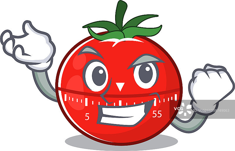 带笑脸的漫画番茄厨房定时器图片素材
