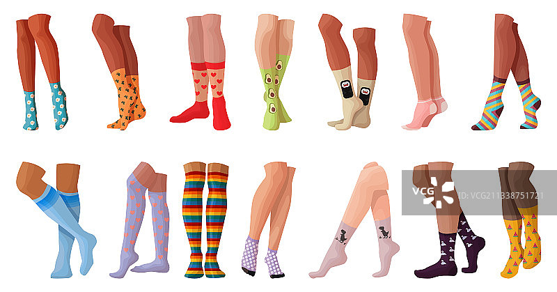卡通袜子套装图标的女人图片素材