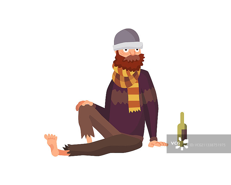 无家可归者失业者衣衫褴褛图片素材