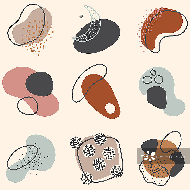 手绘各种形状物体合集图片素材