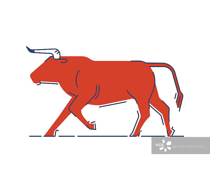 风格化的奔牛剪影图片素材