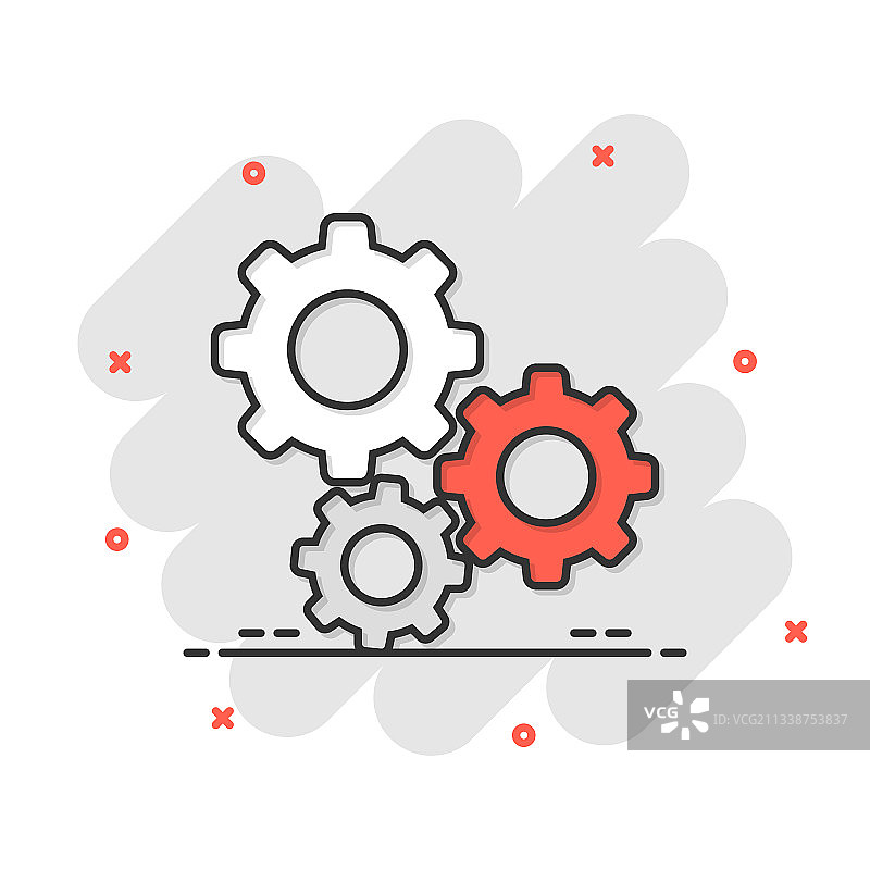 漫画风格齿轮图标图片素材