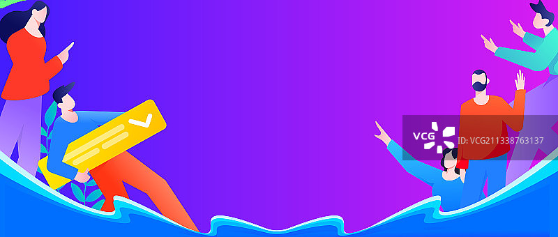 公众号首图封面人物扁平矢量概念运营插画图片素材