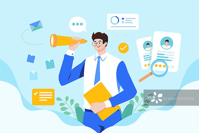 招聘人员插画图片素材