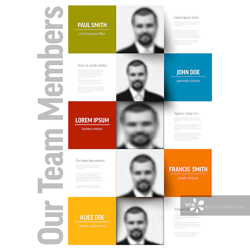 公司团队成员演示模板图片素材