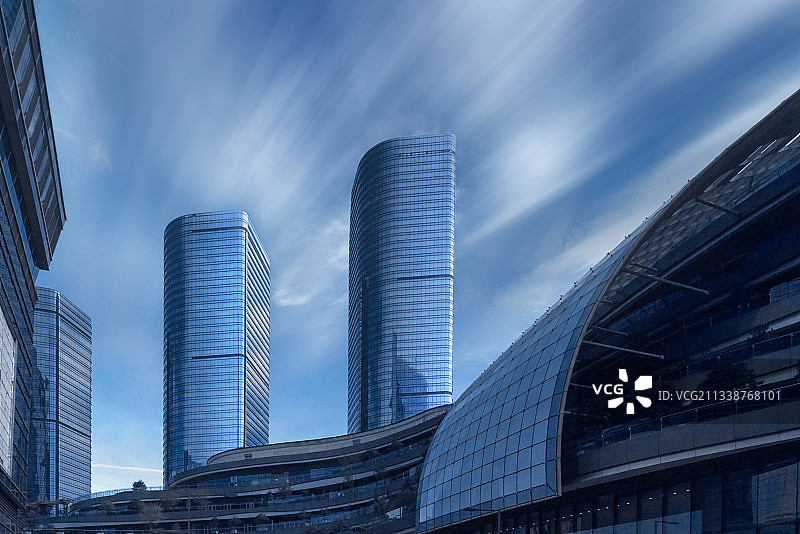 城市，商业，建筑，苏州，金融，商场，蓝色图片素材