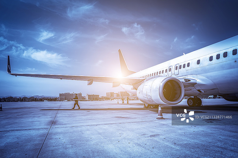 机场停机坪商用机图片素材