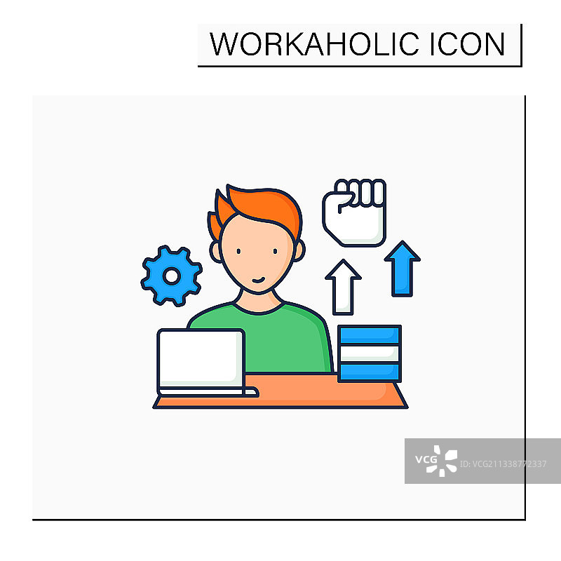 工作狂彩色图标图片素材
