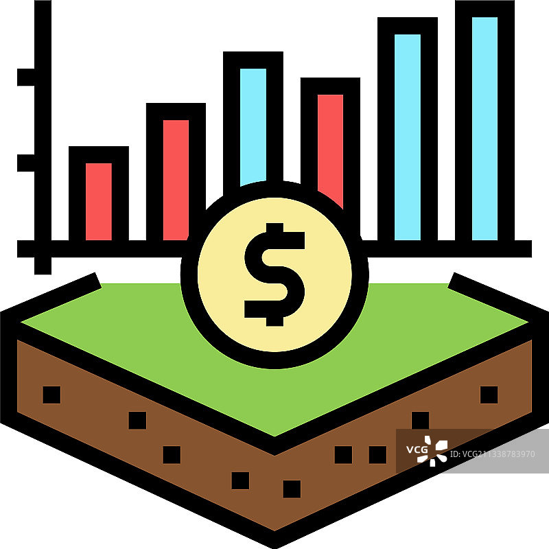 彩色土地投资图标图片素材