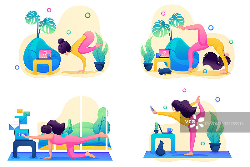 瑜伽课程主题着陆页图片素材