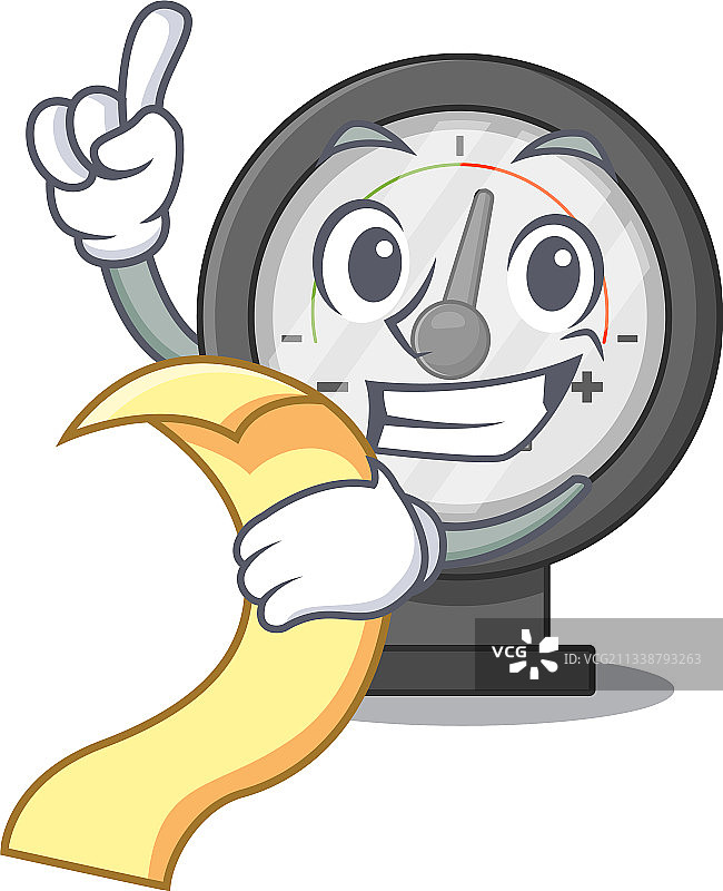 带食物的压力表吉祥物角色图片素材