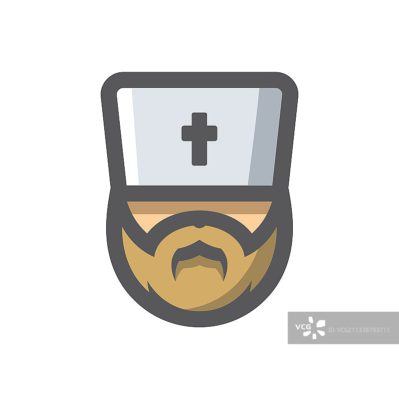 牧师宗教人物卡通图标图片素材