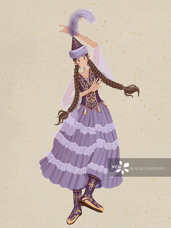 哈萨克族少女图片素材