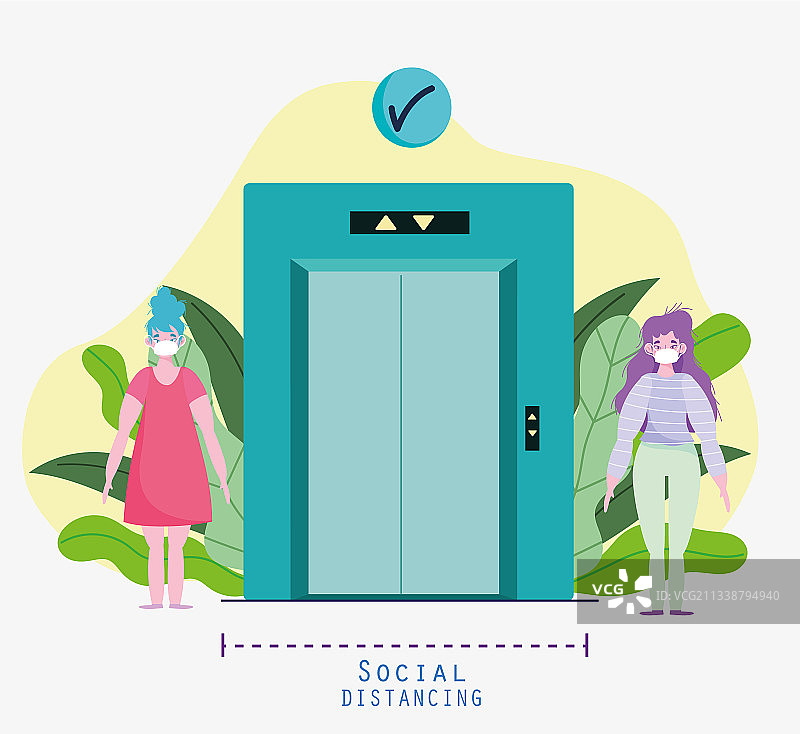 保持社交距离图片素材