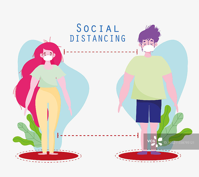 情侣保持社交距离图片素材