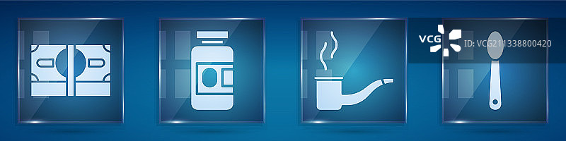 纸币现金药瓶组合图片素材