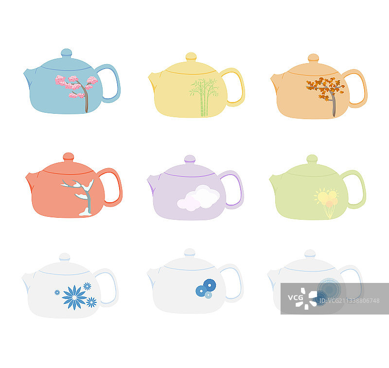 一组茶壶合集图片素材