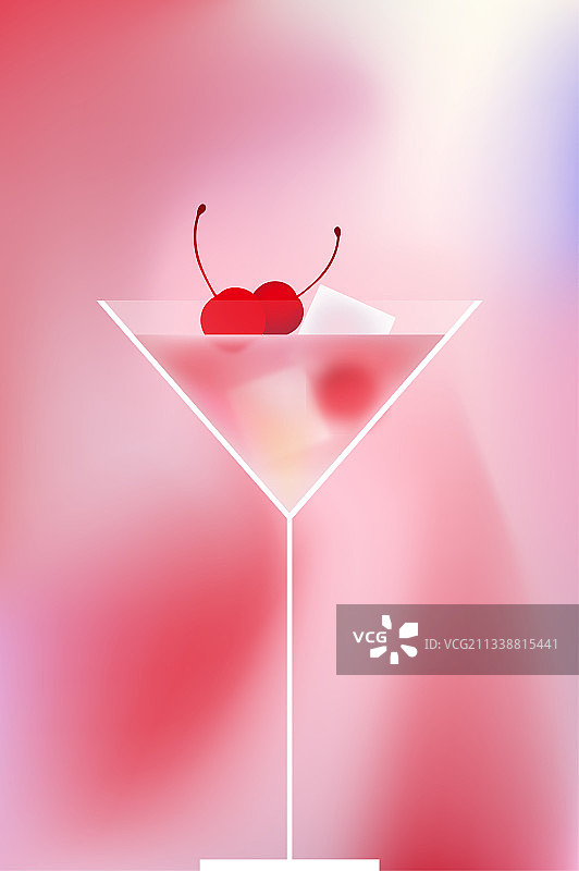 极简风格夏季冰镇饮品插图图片素材