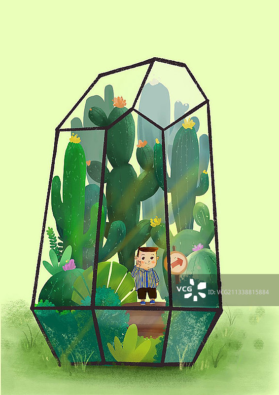 植物园儿插图片素材