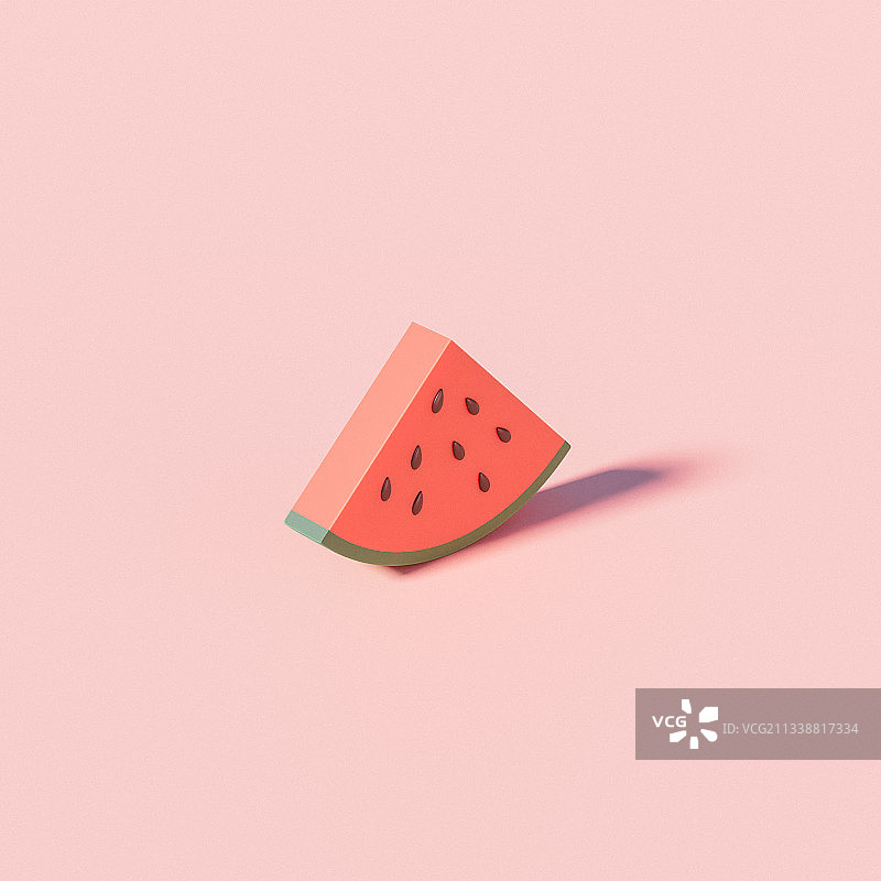 3D渲染夏日西瓜卡通图案插图图片素材