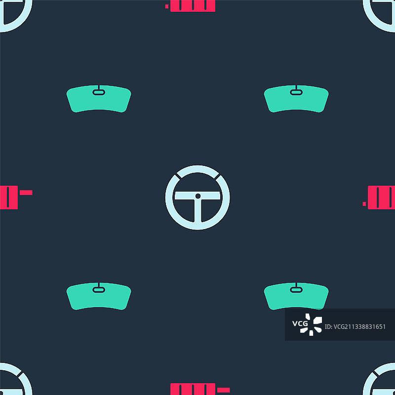 汽车消声器方向盘和挡风玻璃套件图片素材