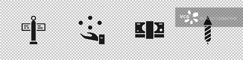 一组杂耍球堆叠道路交通指示牌图片素材