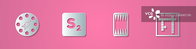 剪纸套装：扭扭游戏宾果游戏双陆棋图片素材