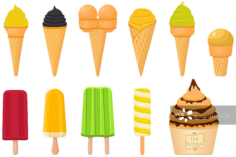 冰淇淋冰棒组合图片素材