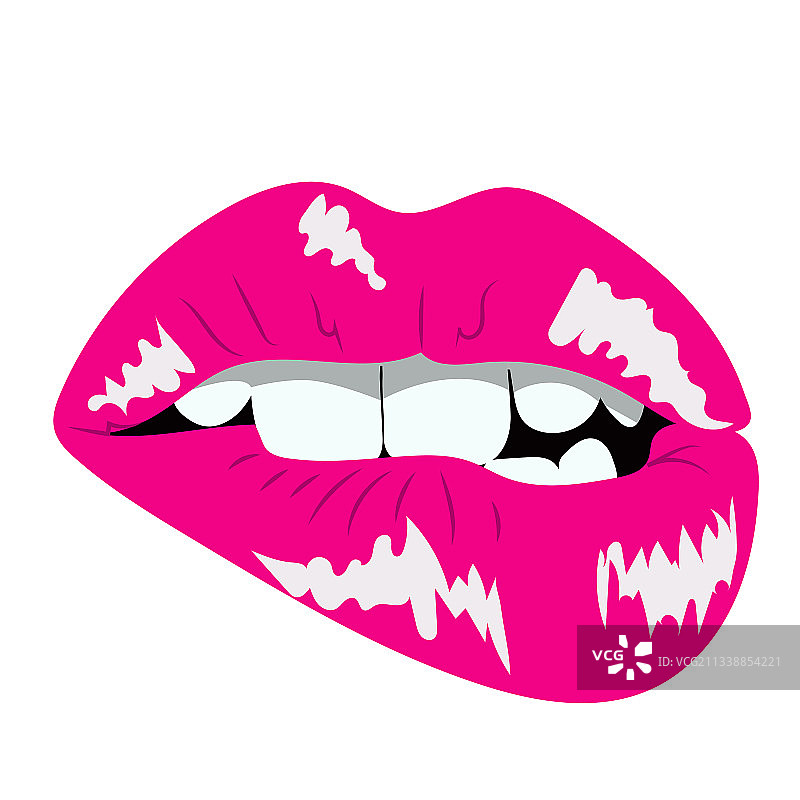 涂有粉色唇彩的迷人女性嘴唇图片素材