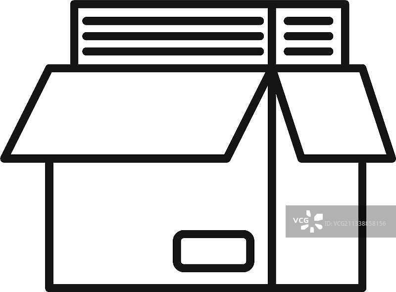 完整的文件盒轮廓图标图片素材