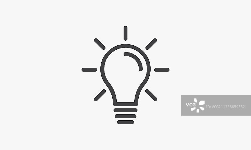 白色背景上的创意光照灯图标图片素材