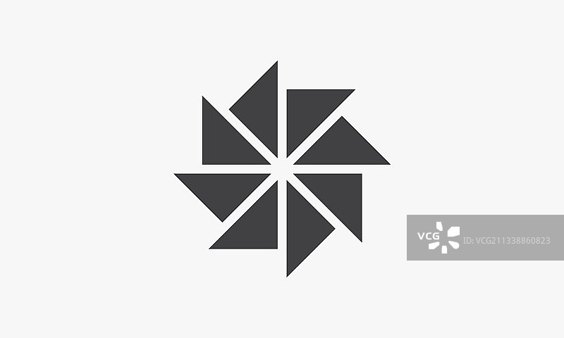 白色背景上的扭曲风扇隔离图标图片素材