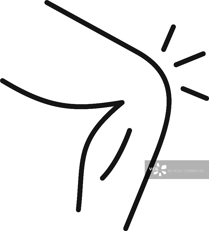 受伤的膝盖图标轮廓样式图片素材